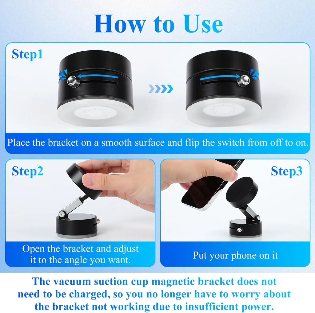 Magnetic Phone Holder  2025 New Vacuum Suction & Double-Sided Adsorption