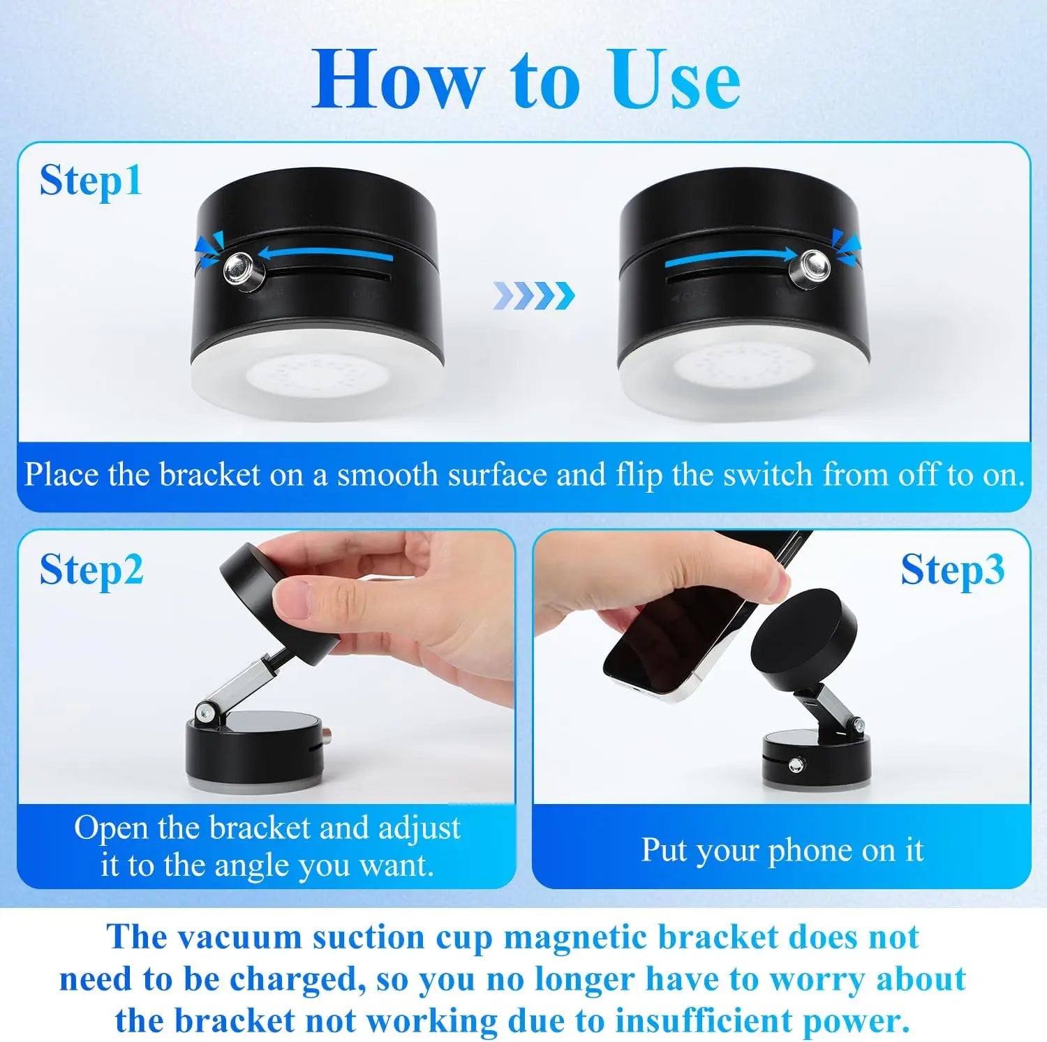 Magnetic Phone Holder  2025 New Vacuum Suction & Double-Sided Adsorption