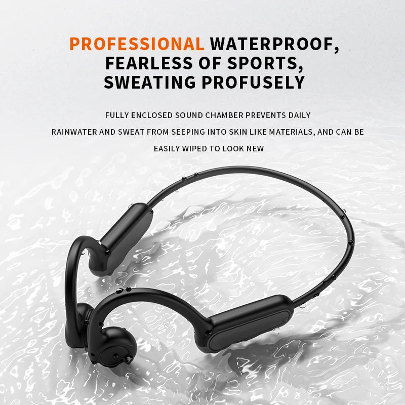 Wireless Earphone Bluetooth-Compatible Headset Hands-free with Mic for Running