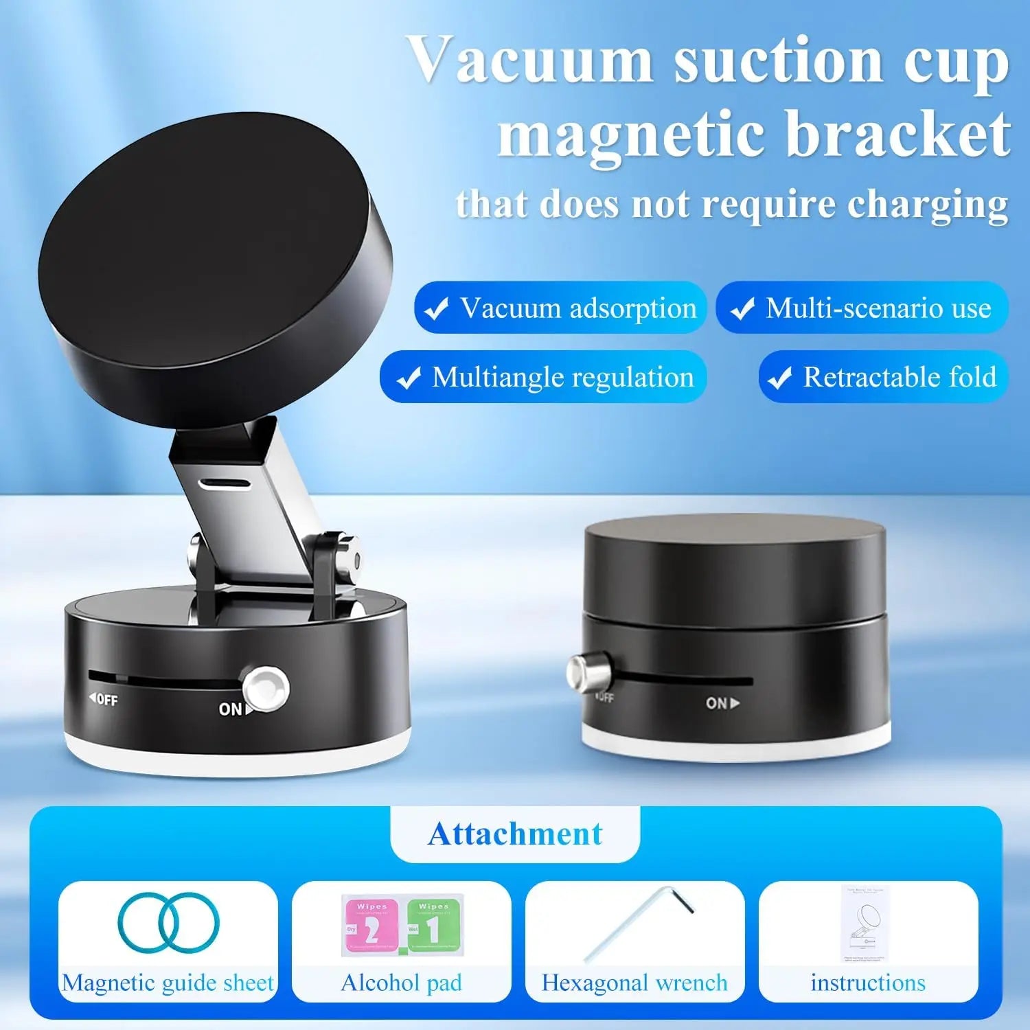 Magnetic Phone Holder  2025 New Vacuum Suction & Double-Sided Adsorption
