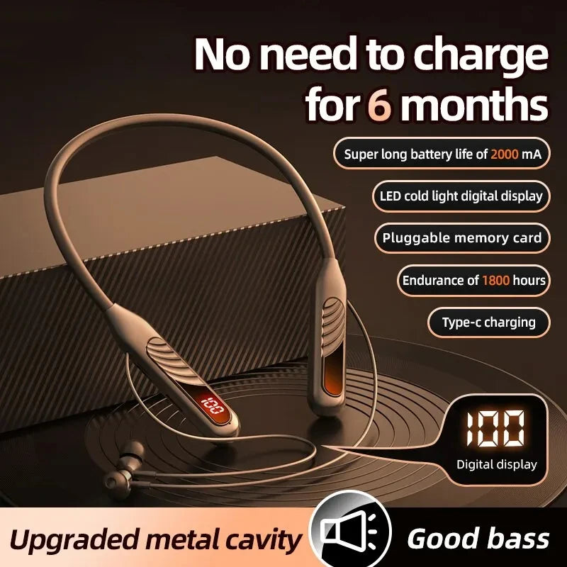 Neckband Headphones LED Super Power Waterproof
